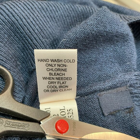 Banana Republic Silk Cashmere Quarter-Zip Sweater Mens Small Navy - Picture 10 of 11